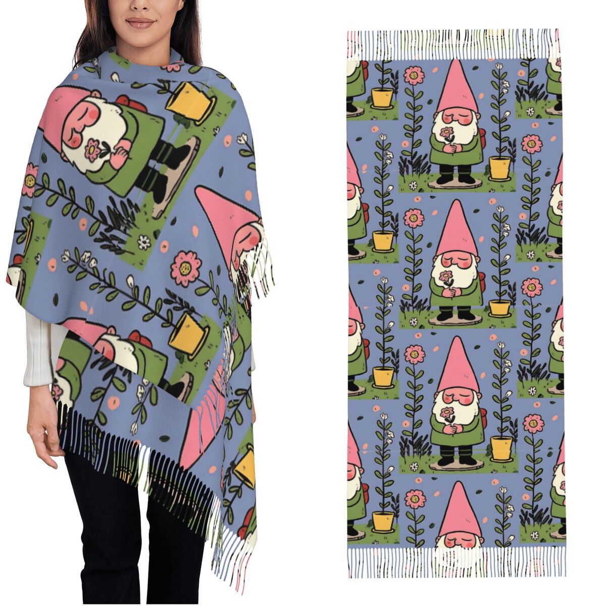 Pashmina Wrap Large - شالات جنوم للحديقة الأسطورية يلتف للنساء