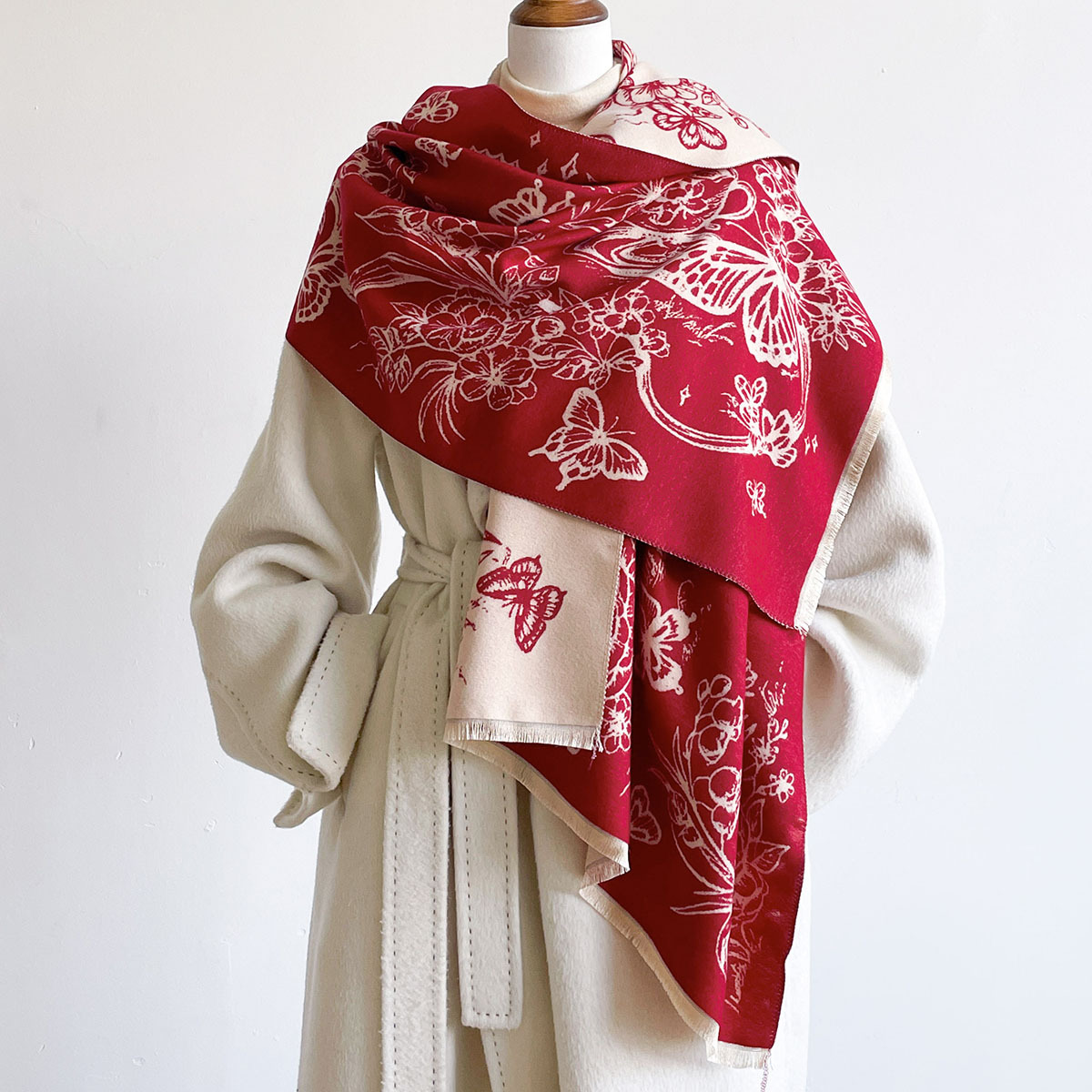 وشاح من الكشمير الصناعي للنساء - مراجعة Pashmina Wrap Large وسعره