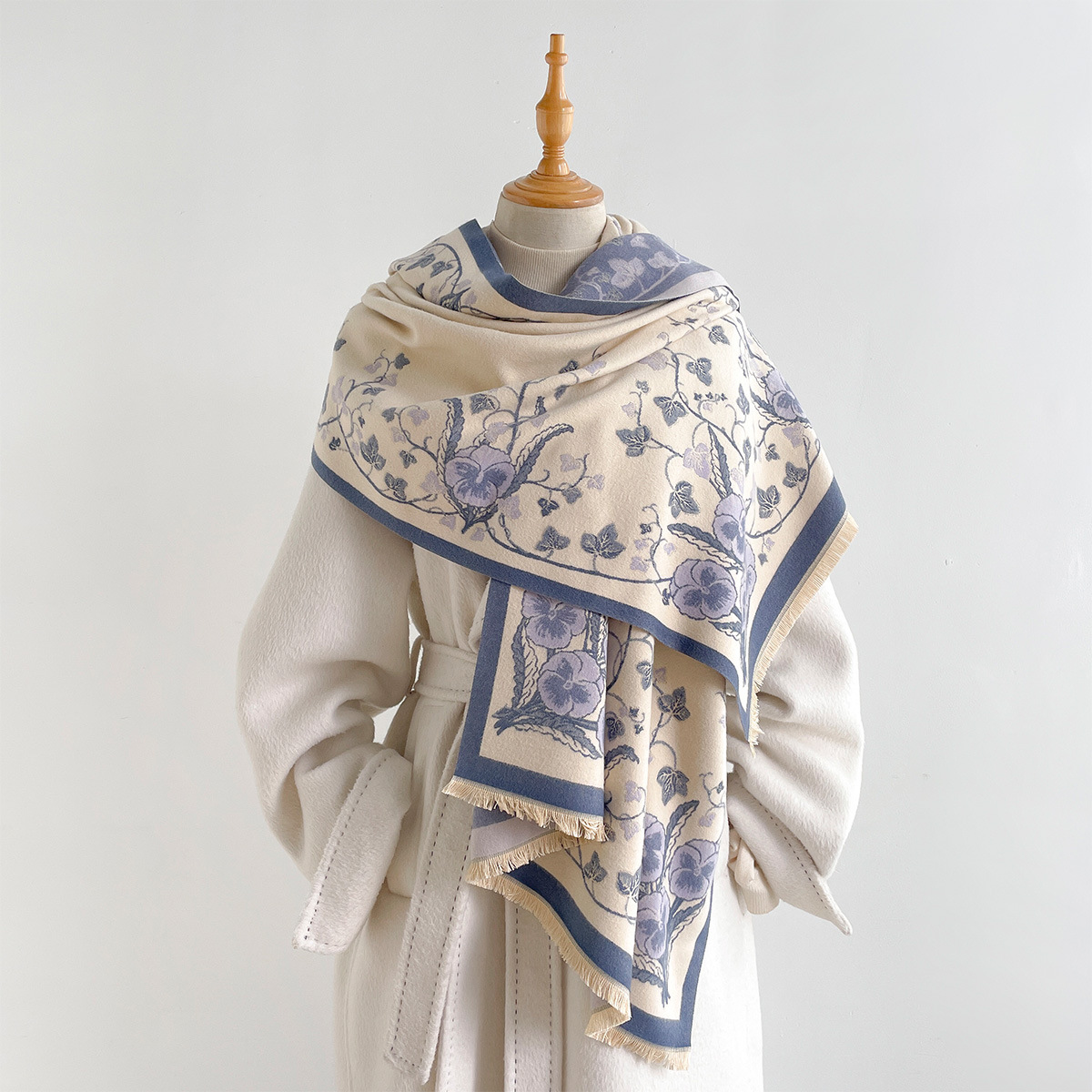 وشاح نسائي من الكشمير الصناعي  - مراجعة Pashmina Wrap Large وسعره
