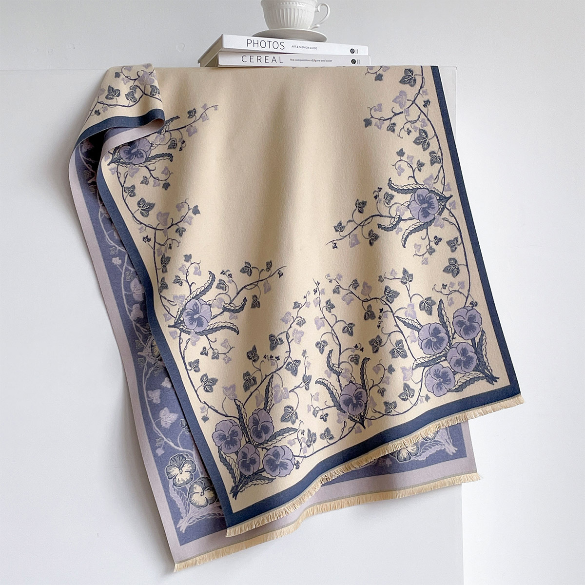 وشاح نسائي من الكشمير الصناعي  - مراجعة Pashmina Wrap Large وسعره