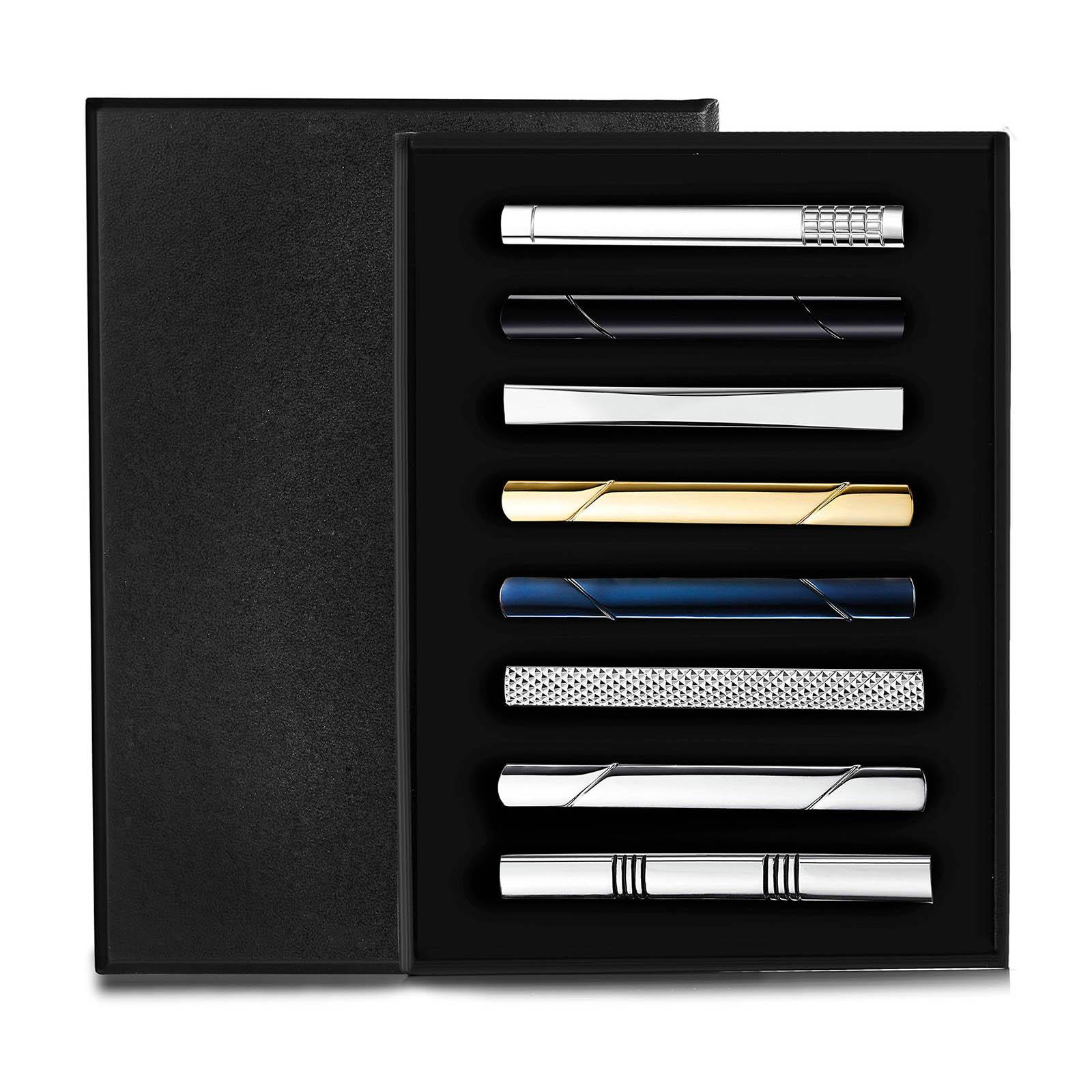 8 مشابك ربطة عنق بسيطة وعالمية - مراجعة Tie Bar Set Gift وسعره