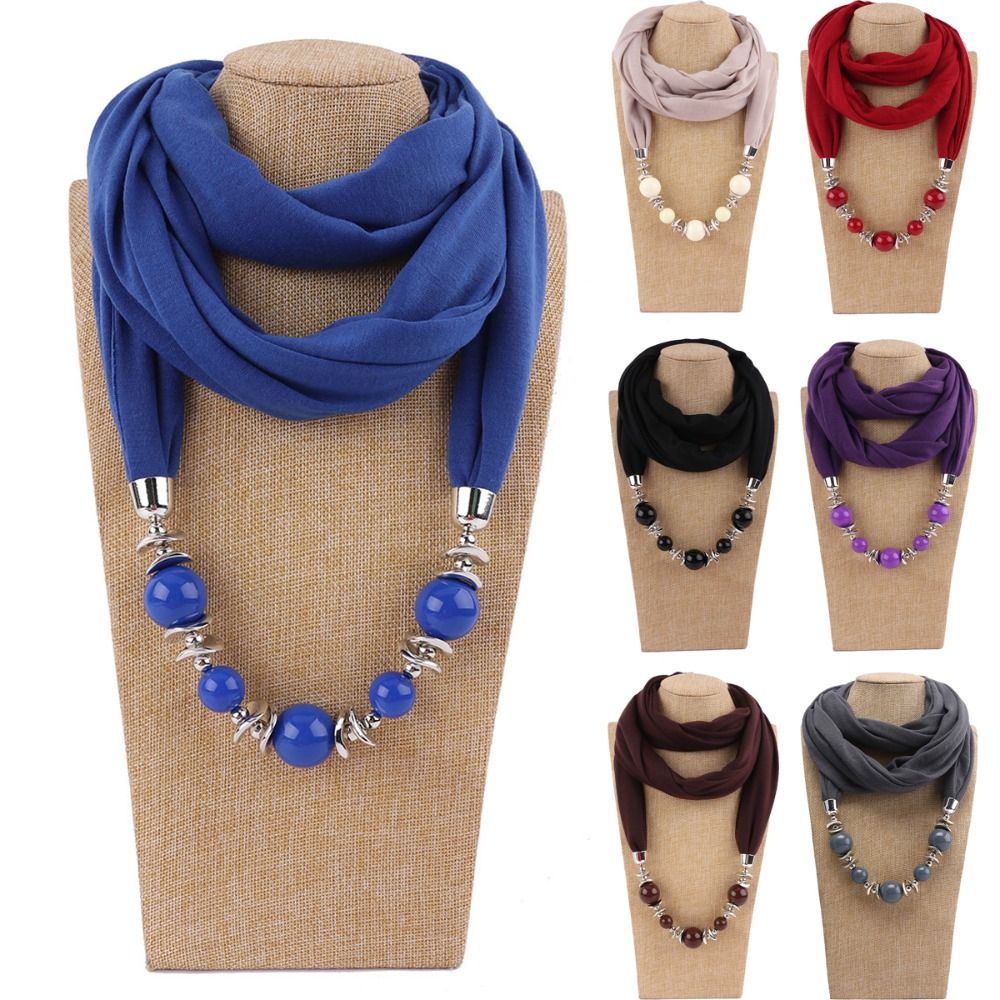 وشاح شيفون أنيق بلون موحد مزين - مراجعة Infinity Scarf Knit وسعره