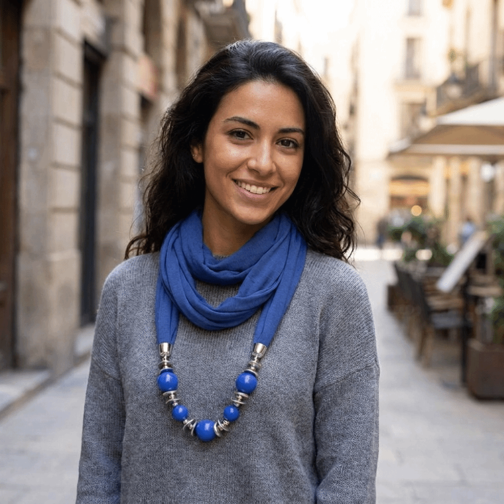 وشاح شيفون أنيق بلون موحد مزين - مراجعة Infinity Scarf Knit وسعره