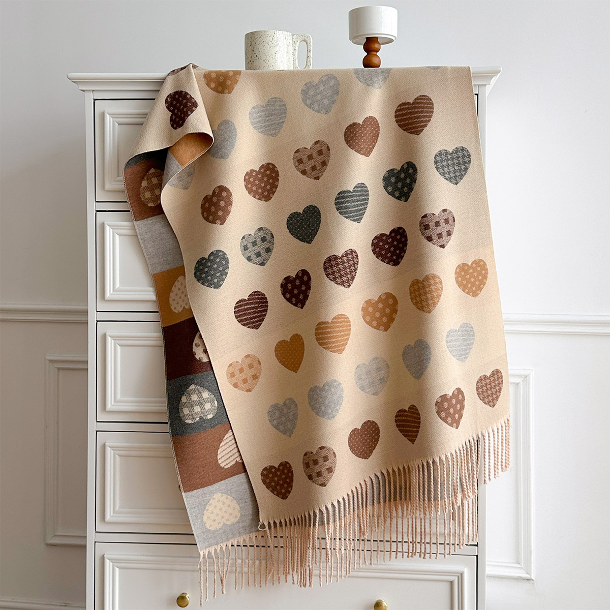 وشاح نسائي من الكشمير الصناعي  - مراجعة Pashmina Wrap Large وسعره