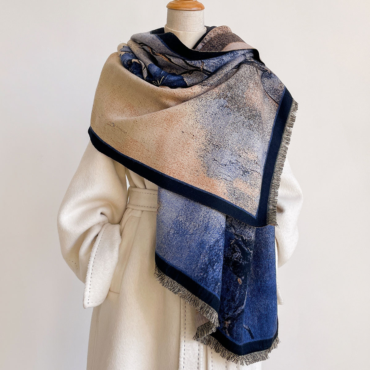وشاح نسائي من الكشمير الصناعي  - مراجعة Pashmina Wrap Large وسعره