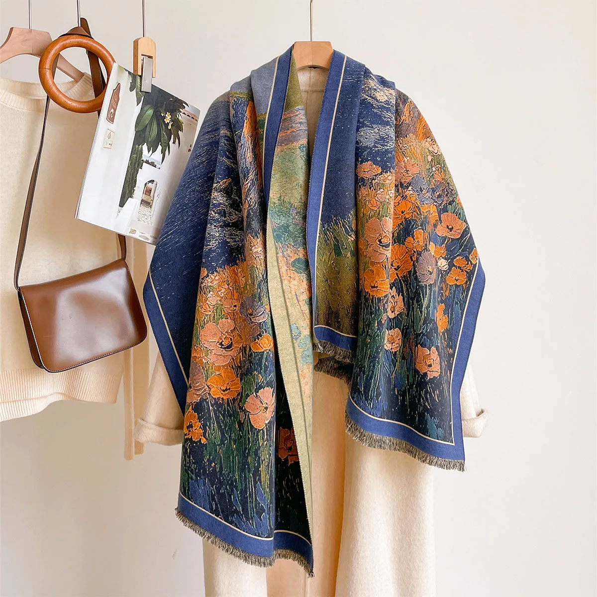 وشاح نسائي من الكشمير الصناعي، - مراجعة Pashmina Wrap Large وسعره